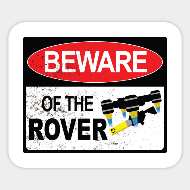 Helldivers 2 Beware of Dog Warning Sign Sticker by Giggle Bytes Brozkis